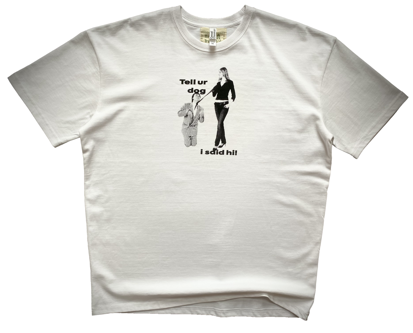 'Tell ur dog' oversized white t-shirt
