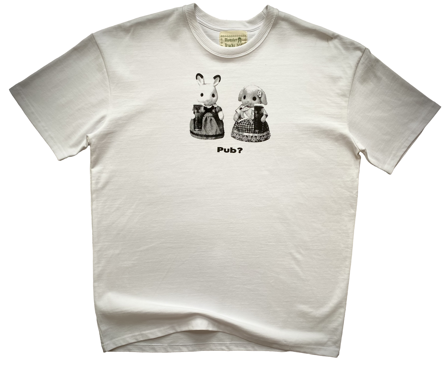 'Pub?' oversized white t-shirt