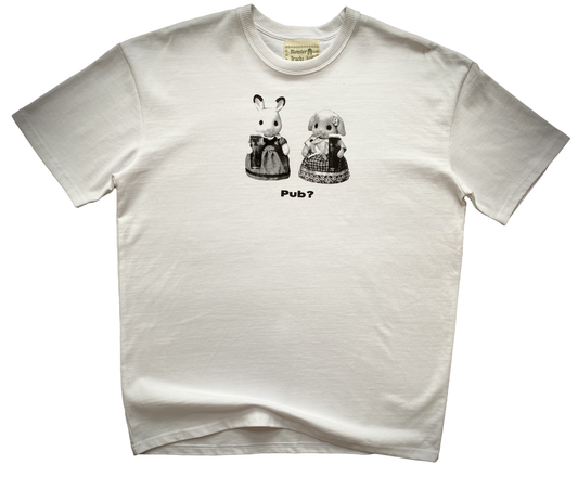 'Pub?' oversized white t-shirt