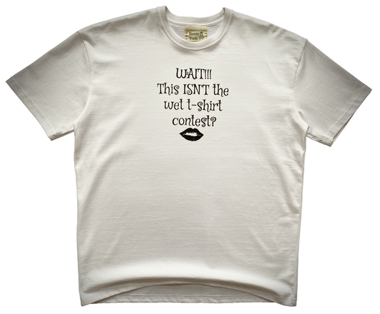 'Wet t-shirt contest' oversized white t-shirt