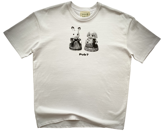 'Pub?' oversized white t-shirt