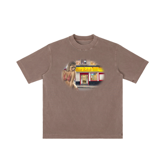 'Donna Sauce' tee in faded brown